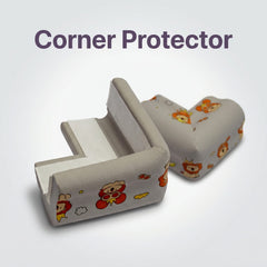 Corner protector with cartoon lion design on a light gray background