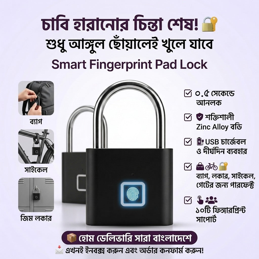 Smart Fingerprint Pad Lock