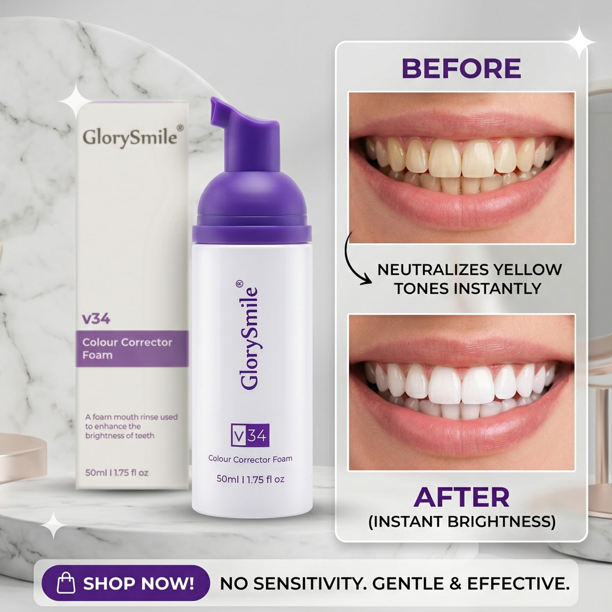 GlorySmile V34 Colour Corrector Foam 50ml